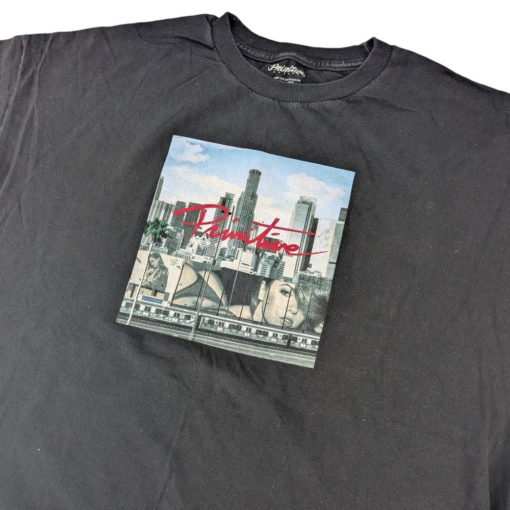 Primitive Apparel‎ City Graphic T-Shirt Mens 2XL Black Skate Streetwear Tee